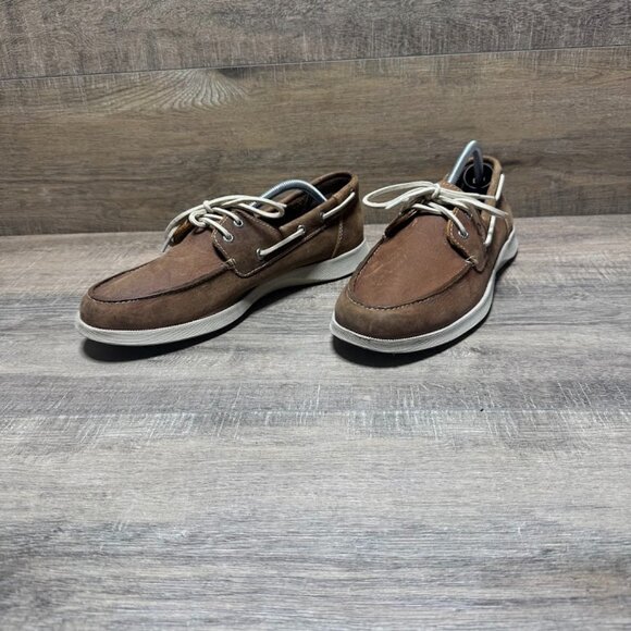 Sperry Topsider Defender Brown Leather Boat Shoes Men's Size 11 - Picture 1 of 7
